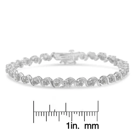 JMS always Bracelets Original Haus of Brilliance Sterling Silver 1ct TDW Diamond Spiral Link Bracelet IJ I3