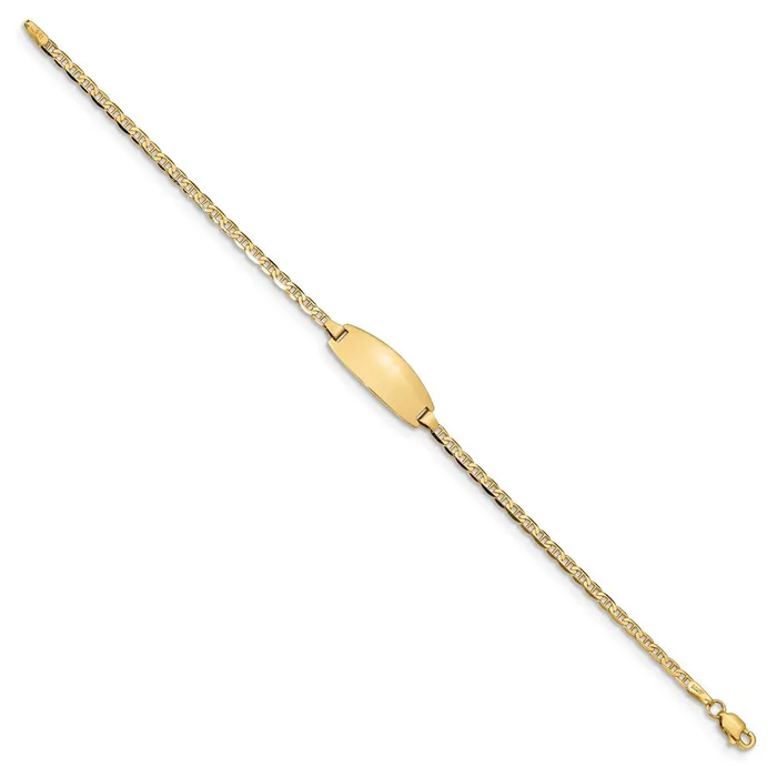 MDS Solid 14K Yellow Gold Oval Anchor ID Bracelet Bracelets MDS Solid 14K Yellow Gold Oval Anchor ID Bracelet Bracelets