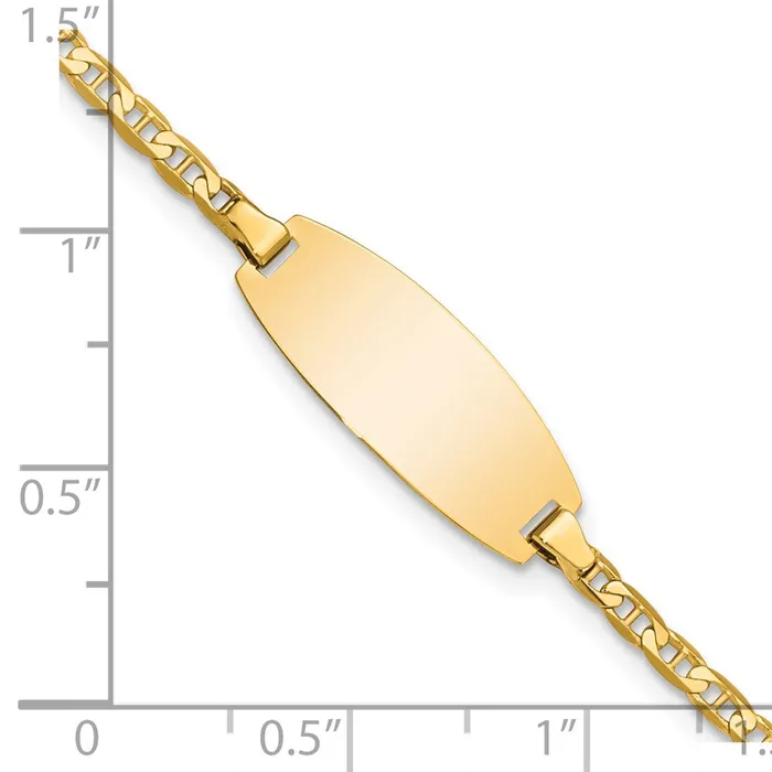 MDS Solid 14K Yellow Gold Oval Anchor ID Bracelet Bracelets MDS Solid 14K Yellow Gold Oval Anchor ID Bracelet Bracelets
