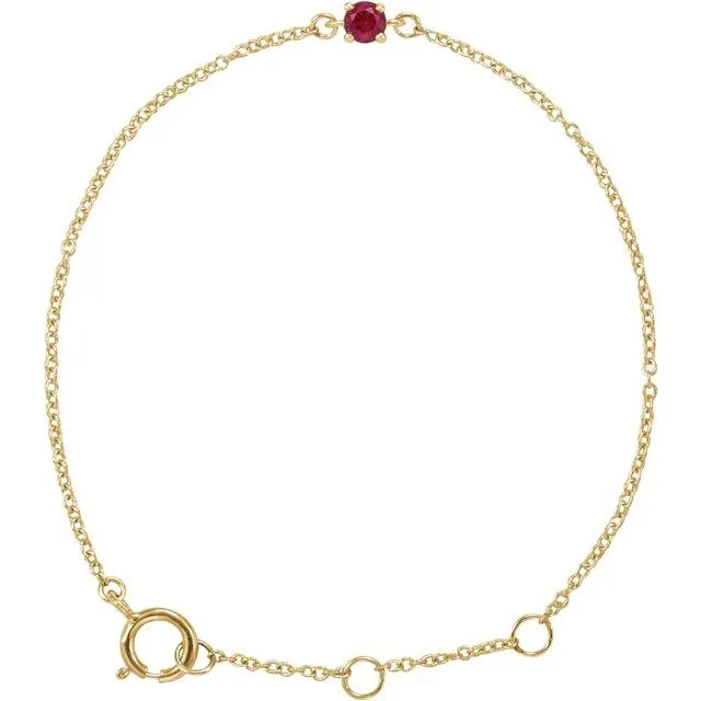 14K Yellow Imitation Ruby Youth Birthstone 4 125 12 Bracelet TreasureFineJewelers Bracelets 14K Yellow Imitation Ruby Youth Birthstone 4 125 12 Bracelet TreasureFineJewelers Bracelets