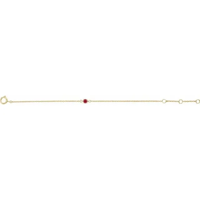 14K Yellow Imitation Ruby Youth Birthstone 4 125 12 Bracelet TreasureFineJewelers Bracelets