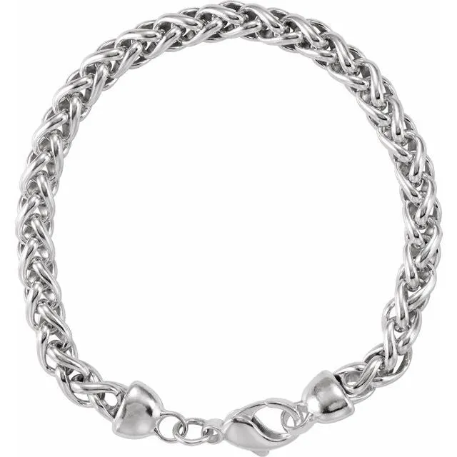 Bracelets TreasureFineJewelers Sterling Silver Wheat 7 Bracelet