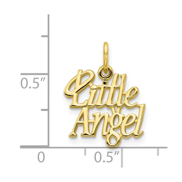 Charm Necklaces TreasureFineJewelers 10k LITTLE ANGEL with Halo Charm