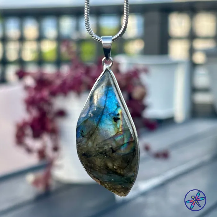 Necklaces CSJA Mermaid Heart Labradorite Necklace