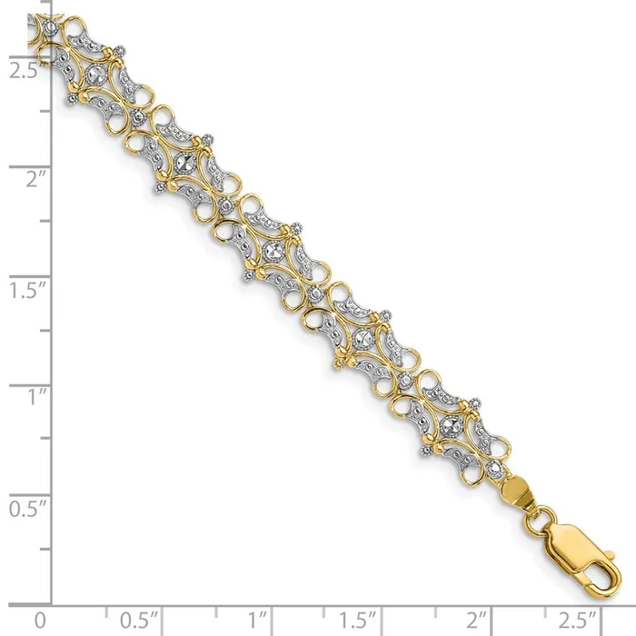 Bracelets 14k wRhodium DC Fancy Filigree Link BraceletWBCFB184975 WB Choice Jewelry