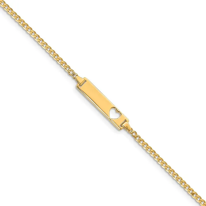 Bracelets WB Choice Jewelry 14k Cutout Heart Curb Link ID BraceletWBCLID107 Bracelets WB Choice Jewelry 14k Cutout Heart Curb Link ID BraceletWBCLID107