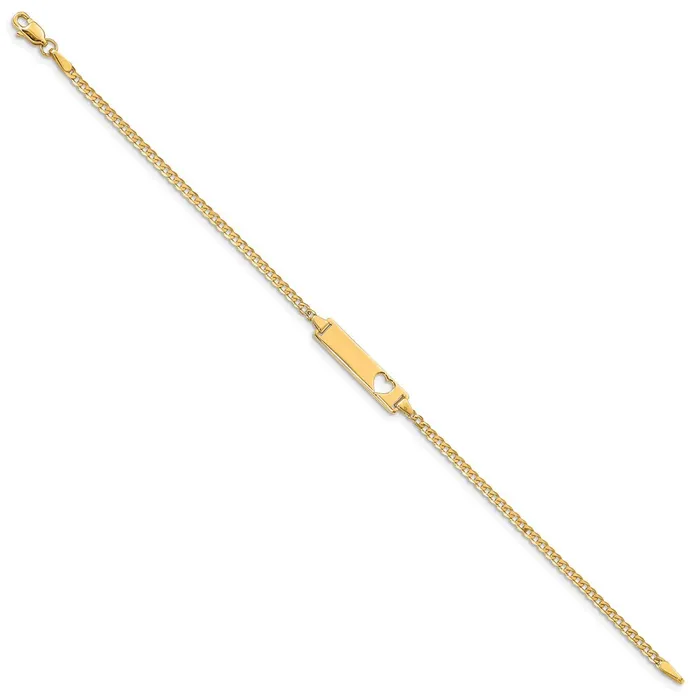 Bracelets WB Choice Jewelry 14k Cutout Heart Curb Link ID BraceletWBCLID107