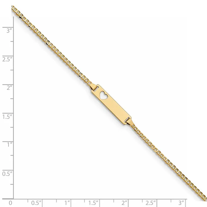 Bracelets WB Choice Jewelry 14k Cutout Heart Curb Link ID BraceletWBCLID107