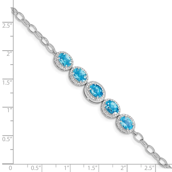 Bracelets WB Choice Jewelry Sterling Silver Rhodplat Blue Topaz BraceletWBCQG50608 Bracelets WB Choice Jewelry Sterling Silver Rhodplat Blue Topaz BraceletWBCQG50608