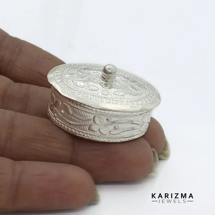 Karizma Jewels Rings Real Sterling Silver Honey Container Dibbi for Red Book Remedy
