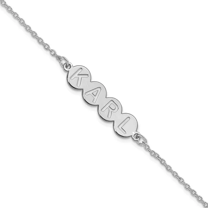 WB Choice Jewelry Bracelets 10K White Gold 4 Letter Bubble BraceletWBC10XNA1313W WB Choice Jewelry Bracelets 10K White Gold 4 Letter Bubble BraceletWBC10XNA1313W