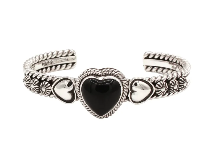 Black Onyx Heart Cuff Bracelet Artie Yellowhorse Bracelets