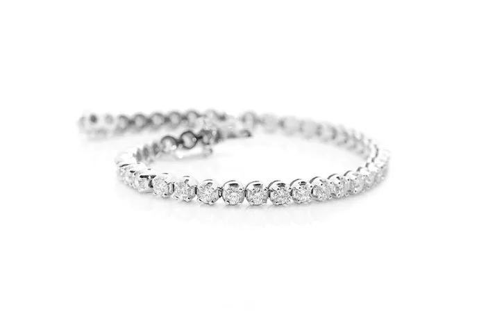 Bracelets Albert Hern Bracelet Tennis 18kt White Gold 57 Diamonds