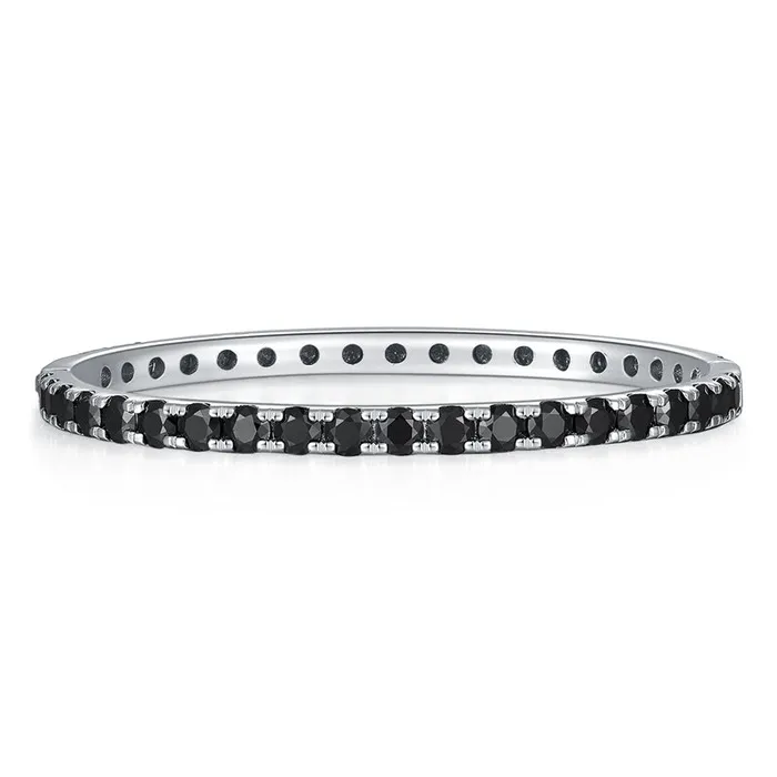 S925 Silver Black Moissanite 4mm Bangle Bracelet icezeusshop Bracelets