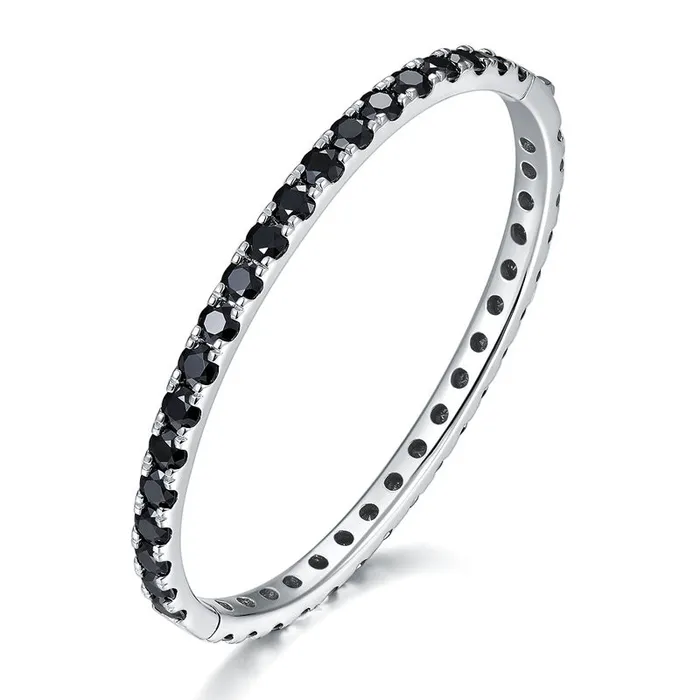 S925 Silver Black Moissanite 4mm Bangle Bracelet icezeusshop Bracelets