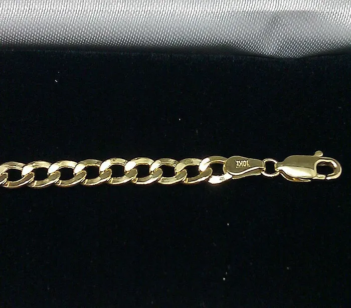 Bracelets Gold and Diamond Gold Baby Bracelet 10k Real Gold 6 inch Cuban with ID Brand New