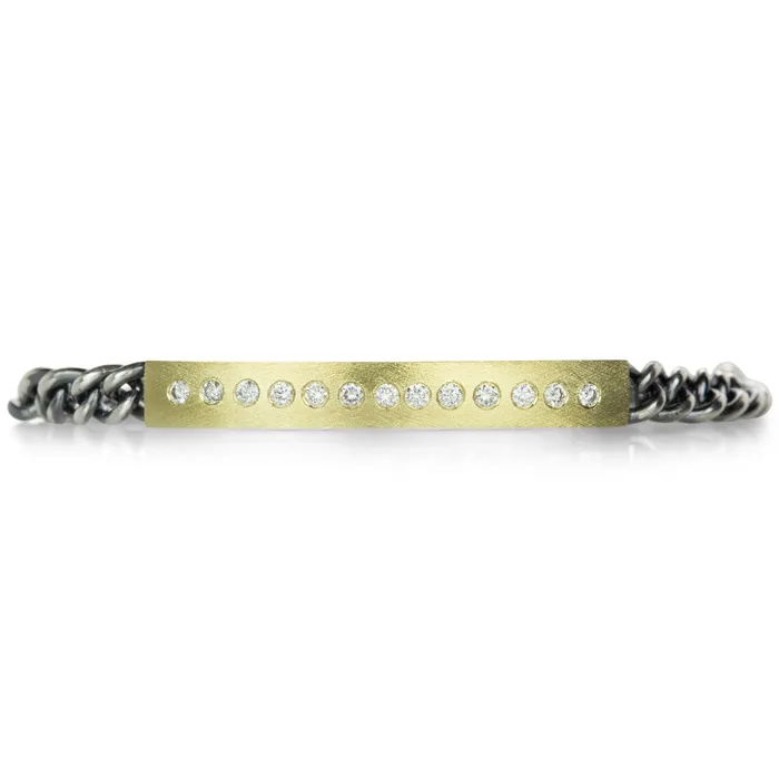 Bracelets Rene Escobar Diana ID Bracelet with Diamonds
