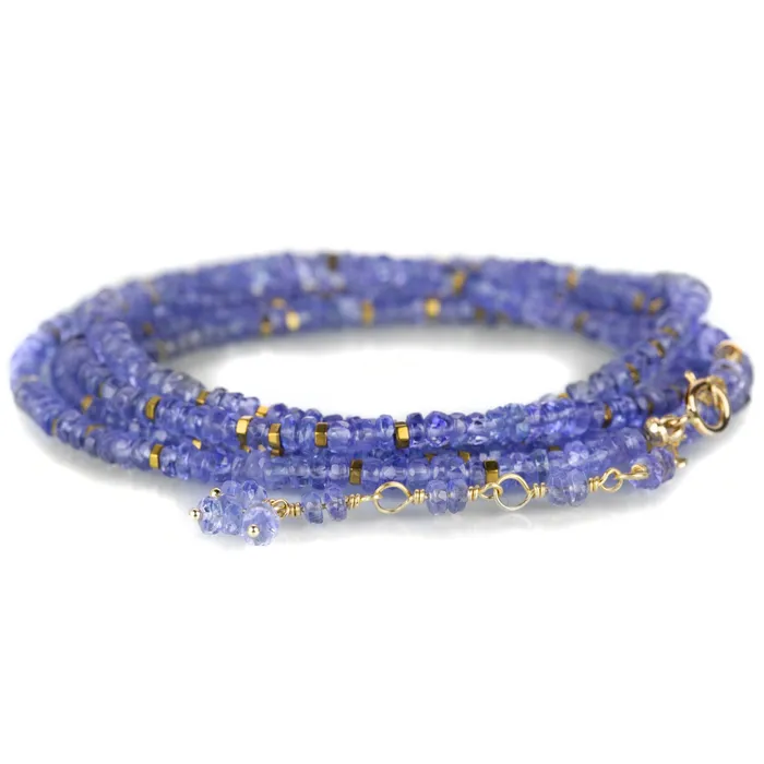 Bracelets Tanzanite Confetti Bead Wrap Bracelet 34 Anne Sportun