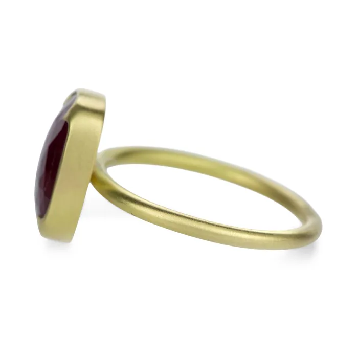 Faceted Cushion Cut Ruby Ring Gabriella Kiss Rings Faceted Cushion Cut Ruby Ring Gabriella Kiss Rings