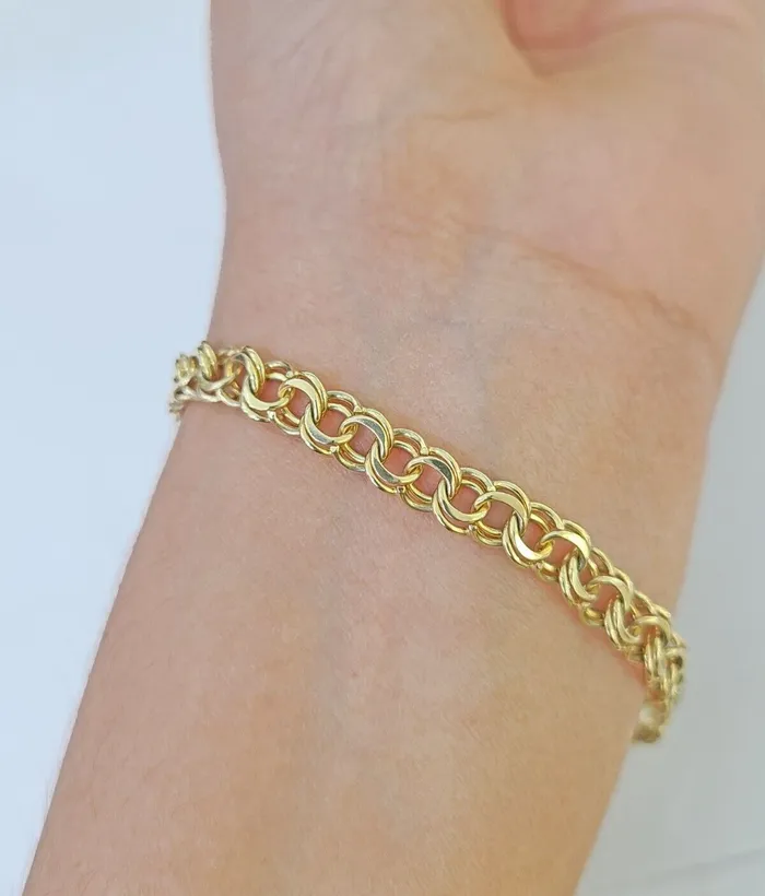 globalwatches10 Bracelets 10k Yellow Gold Chino ID Bracelet Size 8 6mm Inches Box Lock Real 10kt