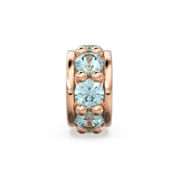 Jalvi Co PreStyled Sets 18k Solid Yellow Gold 5mm Sky Blue Topaz Eternity Rondelle Wheel Bead