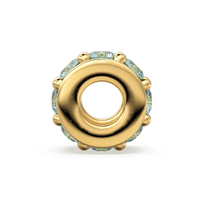 Jalvi Co PreStyled Sets 18k Solid Yellow Gold 5mm Sky Blue Topaz Eternity Rondelle Wheel Bead
