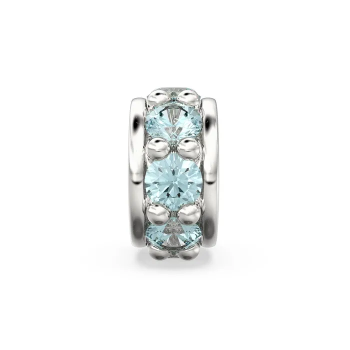 Jalvi Co PreStyled Sets 18k Solid Yellow Gold 5mm Sky Blue Topaz Eternity Rondelle Wheel Bead