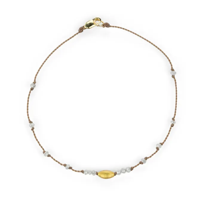 Margaret Solow Faceted Gray Diamond Nylon Cord Bracelet Bracelets