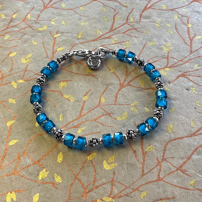 Blue Czech Glass SS Bracelet Elisa Ilana Bracelets