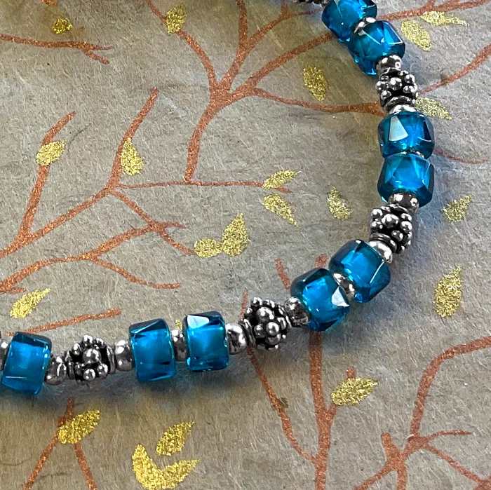 Blue Czech Glass SS Bracelet Elisa Ilana Bracelets Blue Czech Glass SS Bracelet Elisa Ilana Bracelets