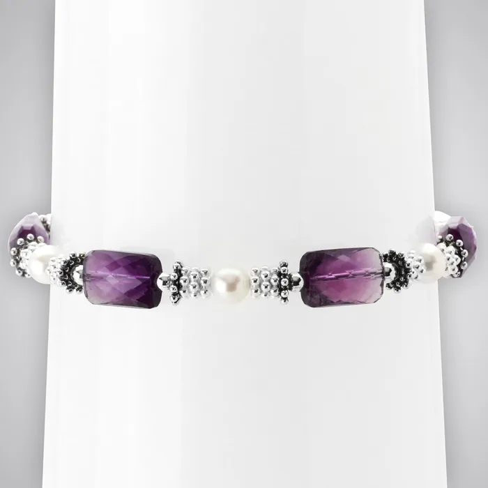 Bracelets Elisa Ilana Amethyst Pearl Bracelet341894 Bracelets Elisa Ilana Amethyst Pearl Bracelet341894