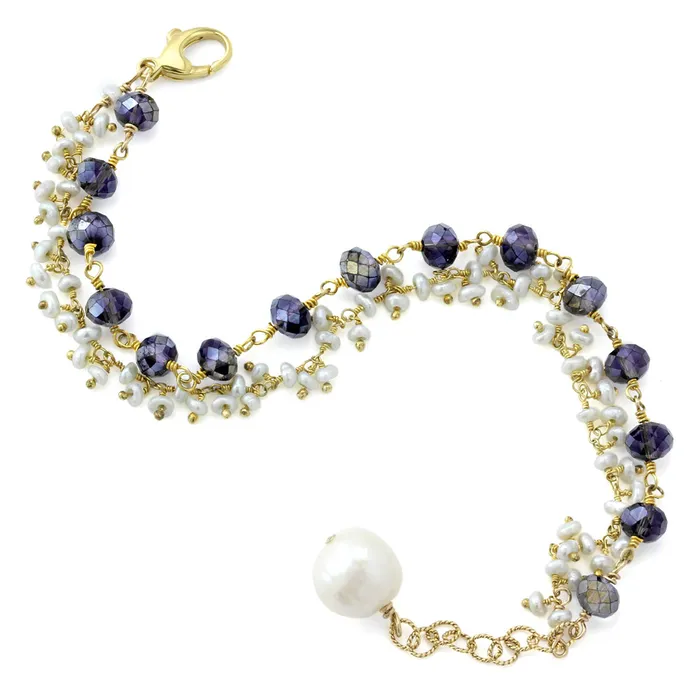 Bracelets Elisa Ilana Mystic Amethyst Pearl 14KTGF Bracelet2403102 Bracelets Elisa Ilana Mystic Amethyst Pearl 14KTGF Bracelet2403102