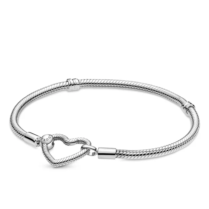 Bracelets Pandora Pandora Moments Heart Closure Snake Chain Bracelet