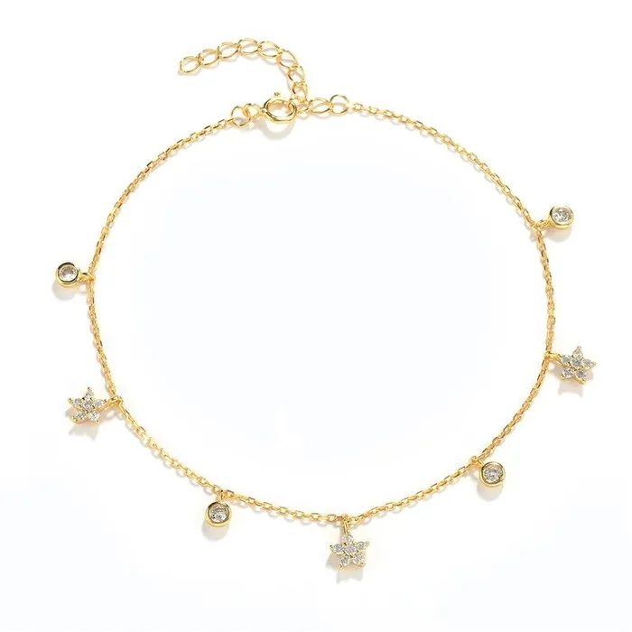 Charm Necklaces GoldPlated Stars Crystal Charm Anklet Ashley Jewels