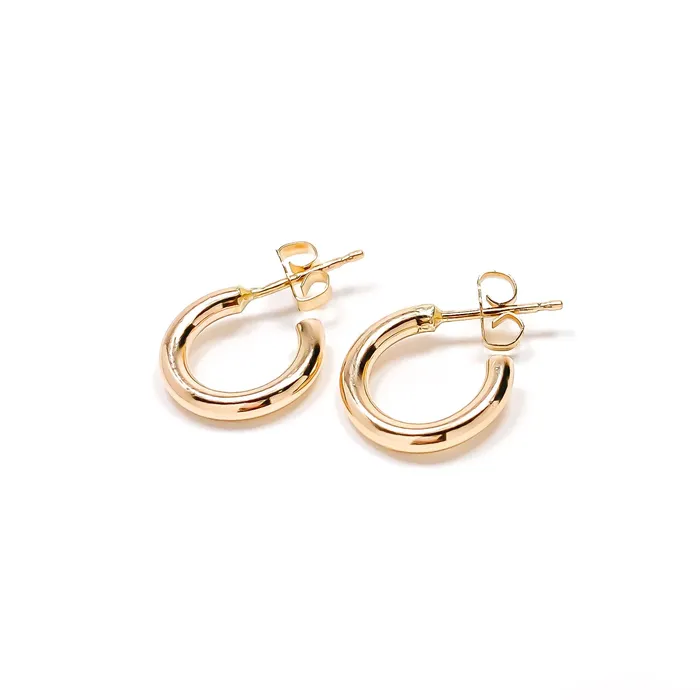 Earrings Small Hoop Earrings 12mm Diameter 14K Gold Filled Hoops By Hand