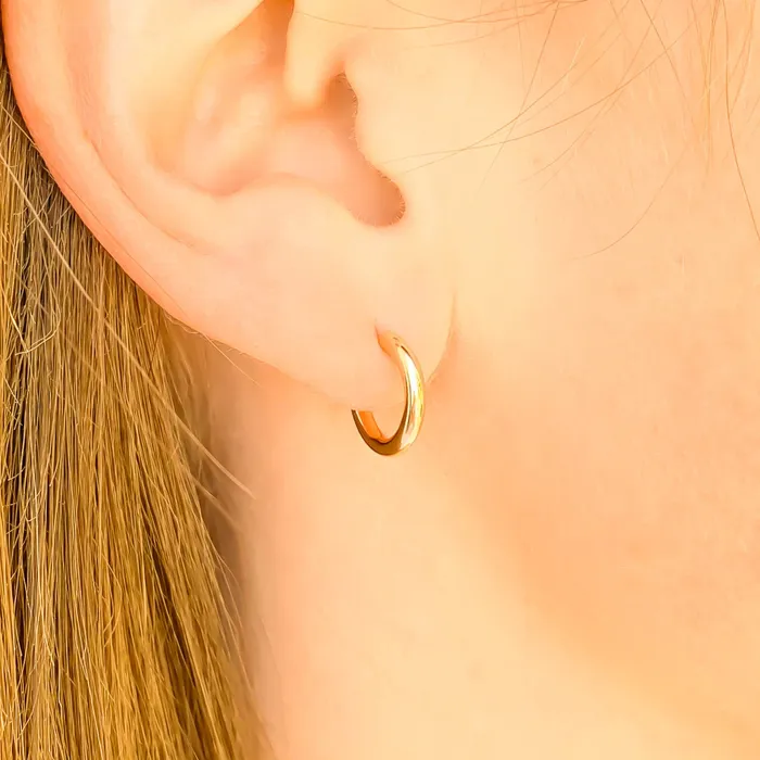 Earrings Small Hoop Earrings 12mm Diameter 14K Gold Filled Hoops By Hand