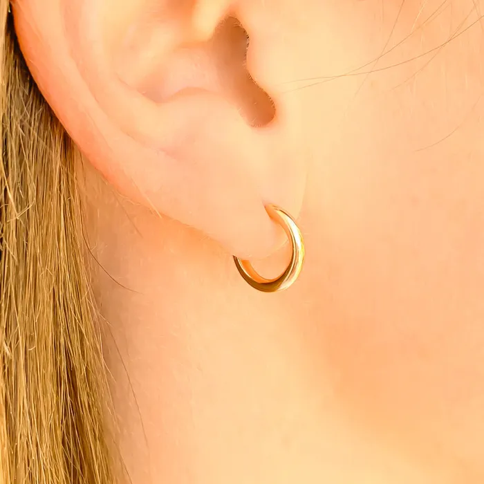 Earrings Small Hoop Earrings 12mm Diameter 14K Gold Filled Hoops By Hand