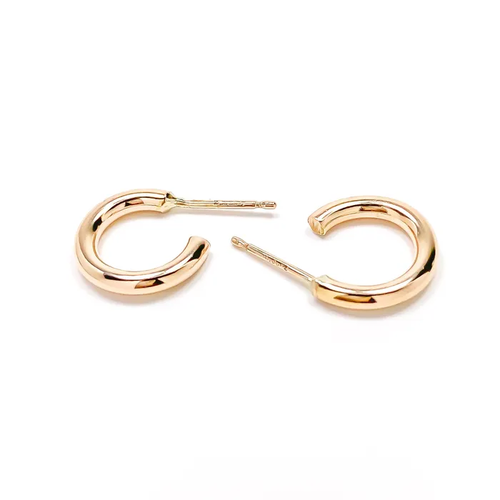 Earrings Small Hoop Earrings 12mm Diameter 14K Gold Filled Hoops By Hand
