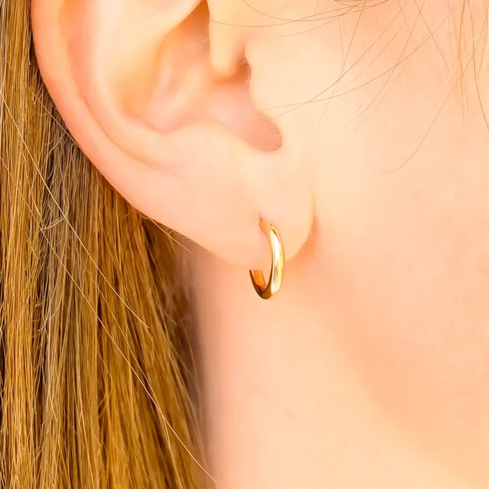 Earrings Small Hoop Earrings 12mm Diameter 14K Gold Filled Hoops By Hand
