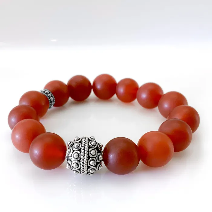 Elisa Ilana Bracelets Matte Carnelian Stackable Bracelet