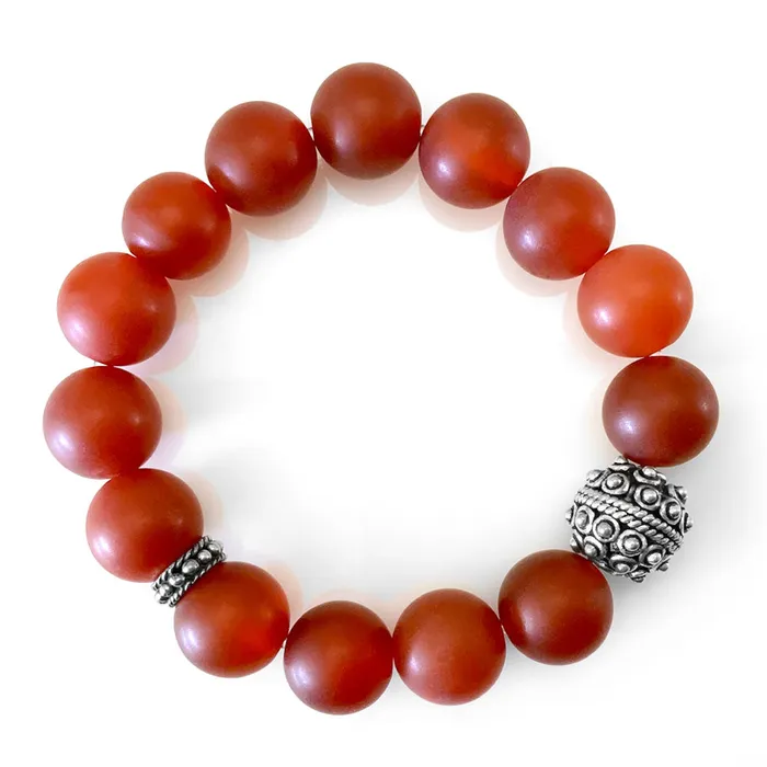 Elisa Ilana Bracelets Matte Carnelian Stackable Bracelet