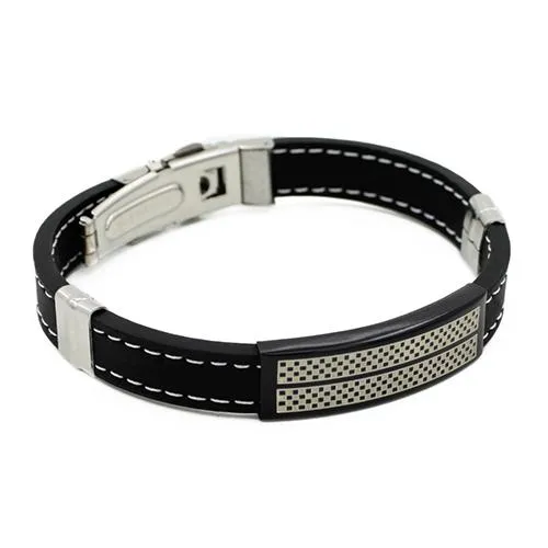 Mens Black Silver Stainless Steel Wristband sparklingselections Bracelets Mens Black Silver Stainless Steel Wristband sparklingselections Bracelets