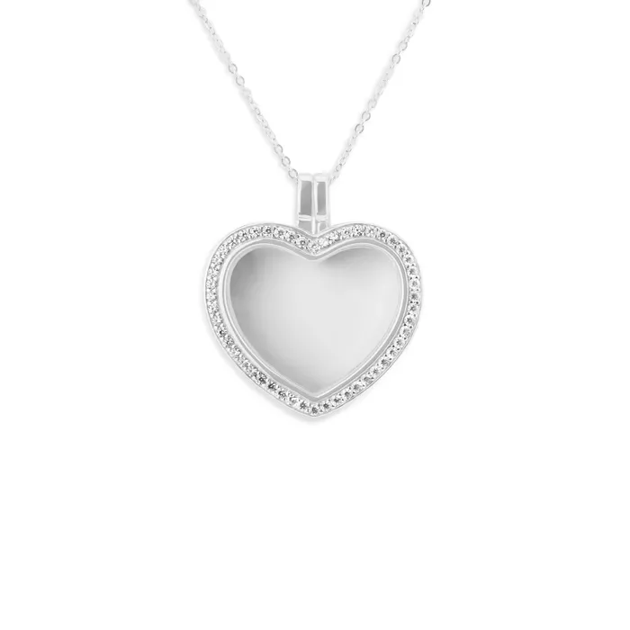 EverWith Rings EverWith Small Heart Glass Locket Sterling Silver Memorial Ashes Locket With Fine Crystals EverWith Rings EverWith Small Heart Glass Locket Sterling Silver Memorial Ashes Locket With Fine Crystals