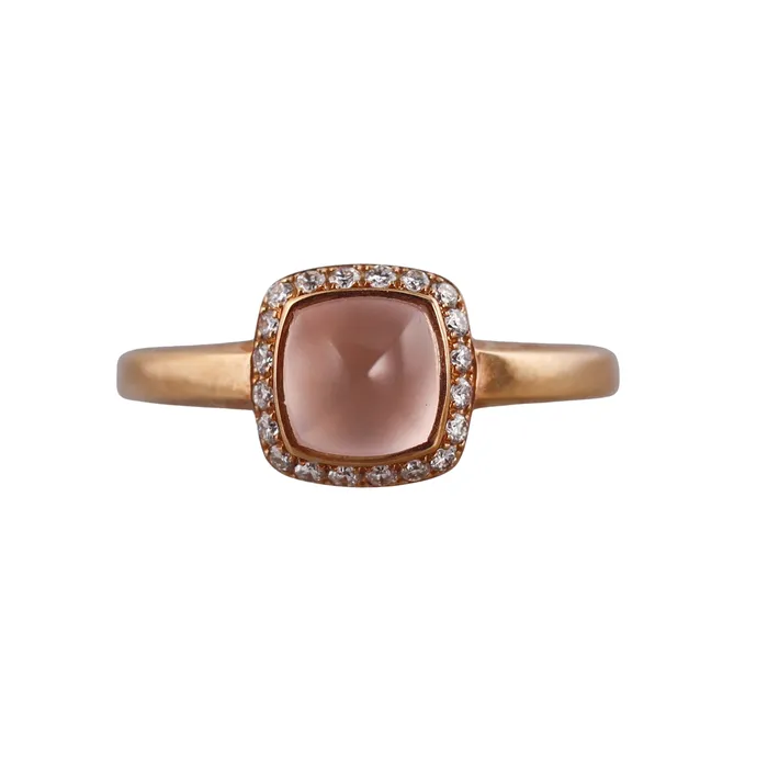 Fred Pain de Sucre Rose Gold Diamond Quartz Small Model Ring Fred Paris Rings Fred Pain de Sucre Rose Gold Diamond Quartz Small Model Ring Fred Paris Rings