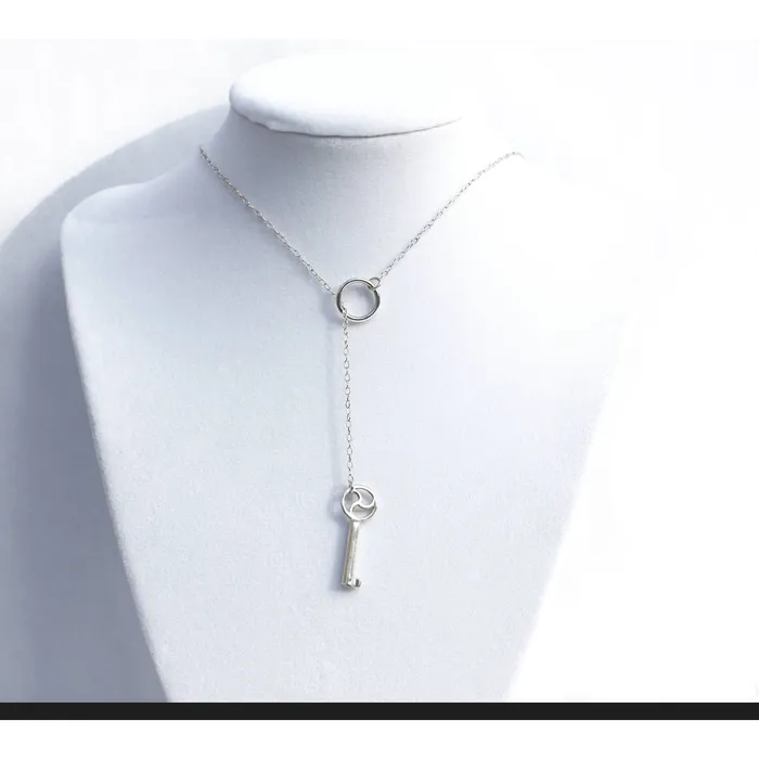 Lariat BDSM Triskele Sterling Silver Working Key BDSM Discreet SymbolHandmade Erosmoon Rings
