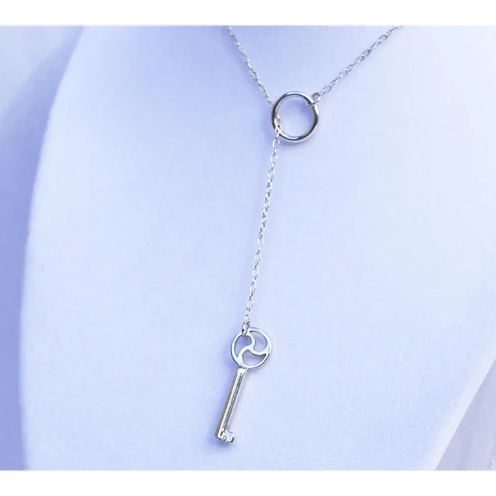 Lariat BDSM Triskele Sterling Silver Working Key BDSM Discreet SymbolHandmade Erosmoon Rings