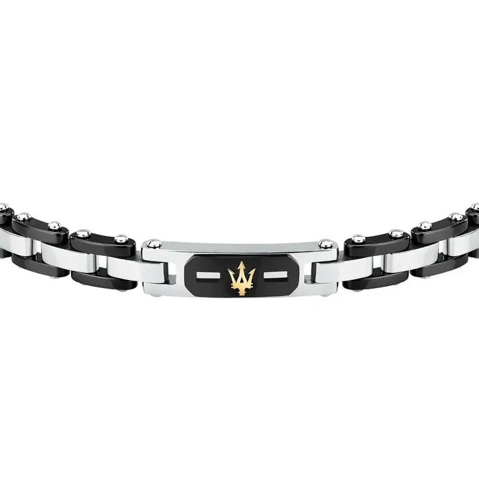 Maserati Bracelets Maserati Ceramic Gold Mens Bracelet Stainless Steel 18K Gold and Ceramic