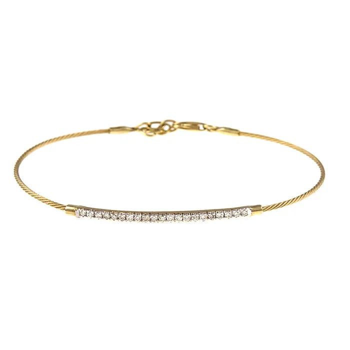 Mrs Jones Company Bracelets 14 Karat Yellow Gold Diamond Bar Bracelet