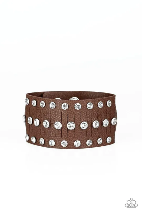 Now Taking The Stage Brown Bracelet Jewelry by Bretta Paparazzi Accessories Bracelets