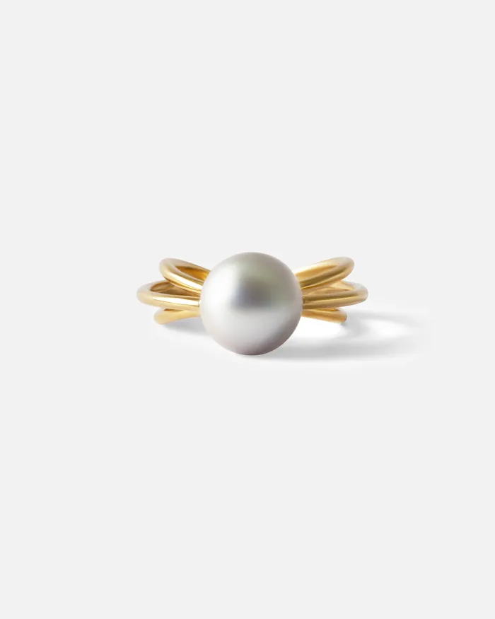 Ruoria Rings WeiWave Trio Tahitian Pearl Ring